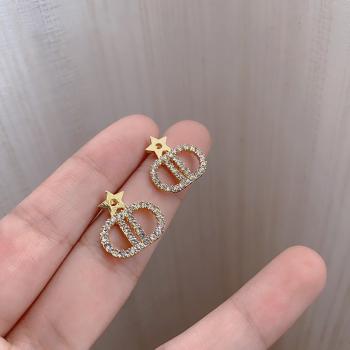 360Home Silber pin Perle luftige Vintage Ohrringe E2007 gold